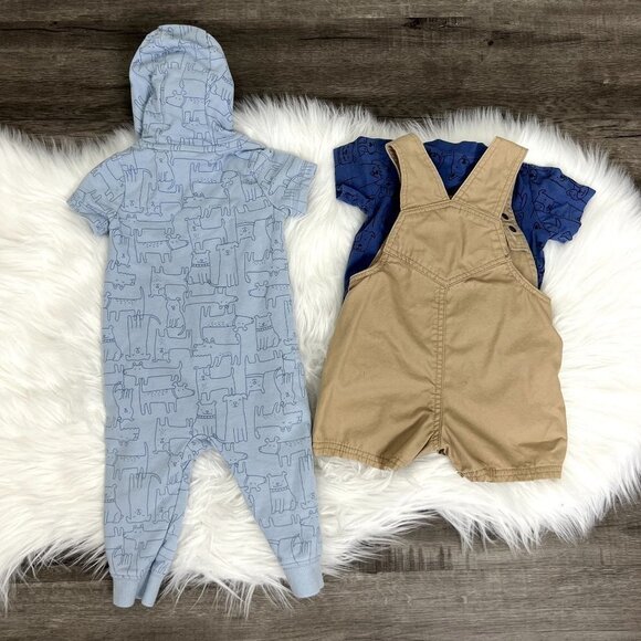 Carter's Baby 9 Months Puppy Dog Jumpsuit Overalls Outfit Bundle Lot - Picture 2 of 9